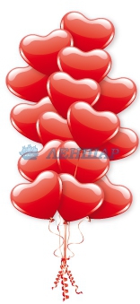Букет из латексных шаров-сердец
